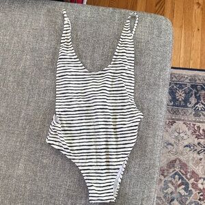 Women’s one piece striped swimsuit
